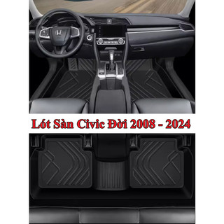 Lót Sàn 2 Lớp Honda Civic Chất Liệu Nhựa Cao Cấp , Hàng Loại Dày Nhập Nội Địa Trung