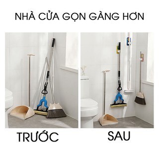 Móc treo chổi chịu lực siêu chắc chắn dán tường kẹp giữ cây lau nhà siêu chắc chắn, tiện lợi.