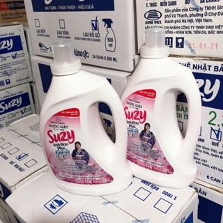 Nước giặt xả Suzy Anh Đào Plus  2,4kg 5in trong 1 Nhật Bản, thành phần hữu cơ, sạch mềm mại an toàn cho bé.