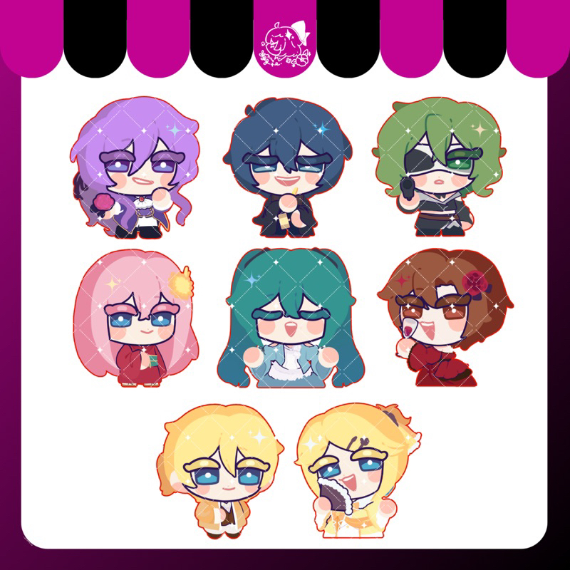 [SẴN] GACHA Standee/sticker sát viền thất hình đại tội Vocaloid (7 ...