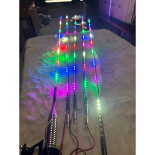 Ăng ten Led nháy đuổi 7 màu 100 cm trang trí cho ô tô, xe tải, điện auto 12v, 24v