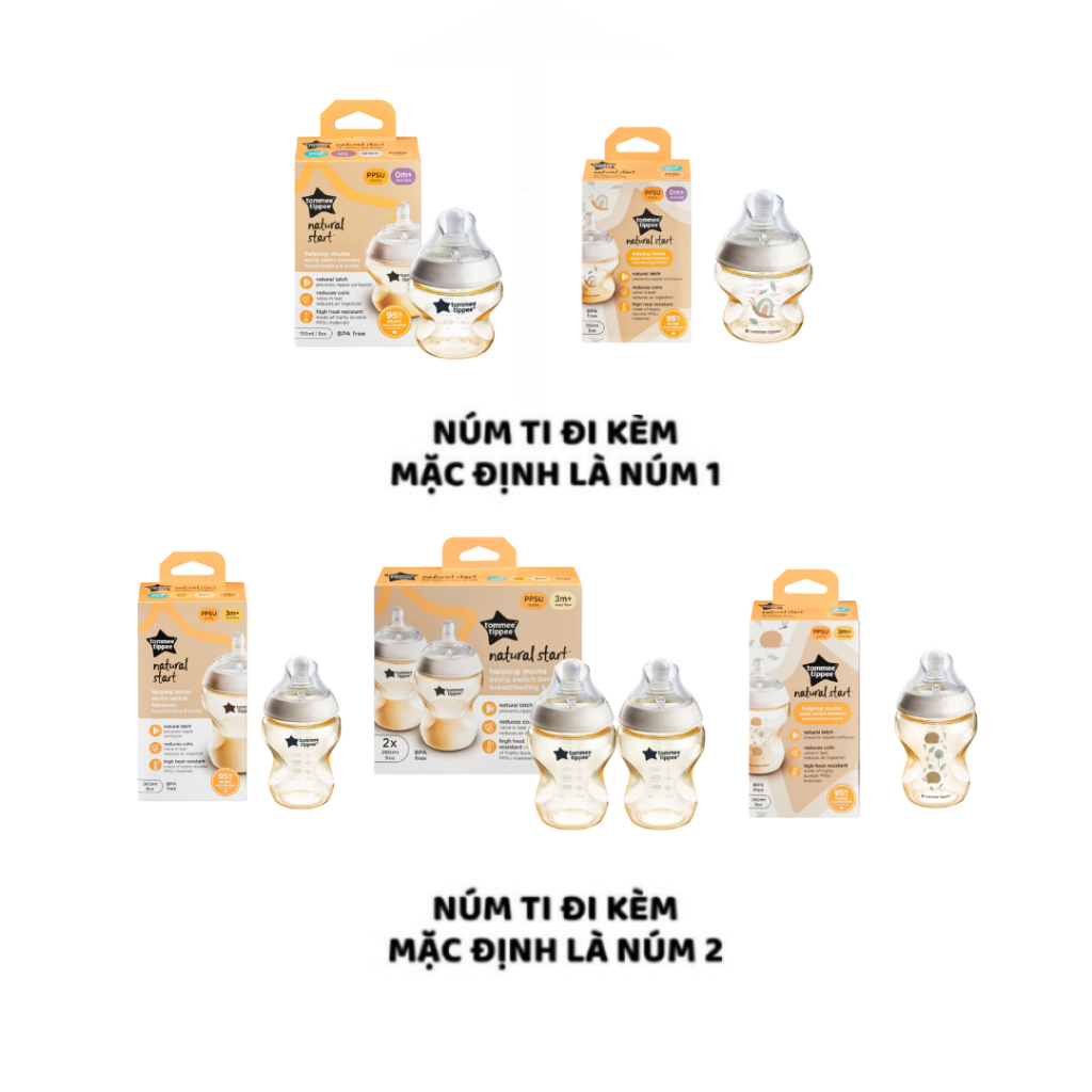 Ảnh Bình Sữa PPSU Ty Siêu Mềm Tự Nhiên Tommee Tippee 150ml, 260ml, Set Đôi, Nhiều Size, Được Mua Kèm Thêm 01 Núm Ty Bất Kì 1