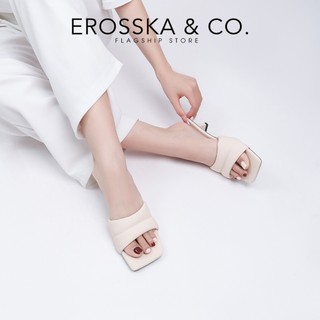 Erosska Kya - Dép cao gót mũi vuông quai ngang kiểu dáng sang trọng màu nude cao 4cm  - EM117