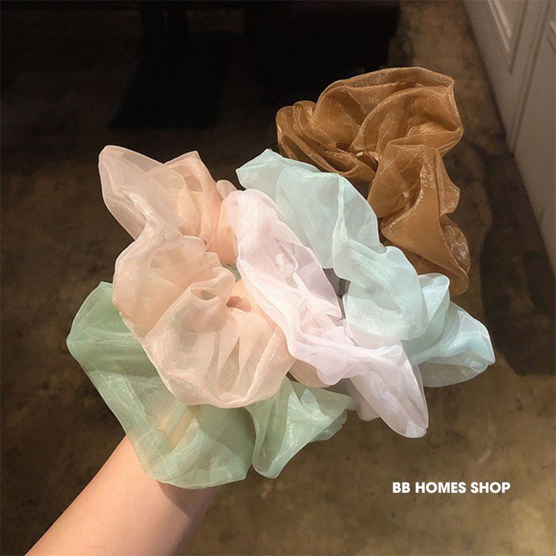 Dây buộc tóc - cột tóc vải scunchies voan tơ