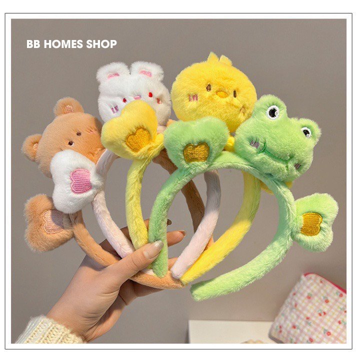 Băng đô rửa mặt bờm cute cài tóc dễ thương chống trơn trượt, lông mềm mại phong cách Hàn Quốc trẻ em, người lớn