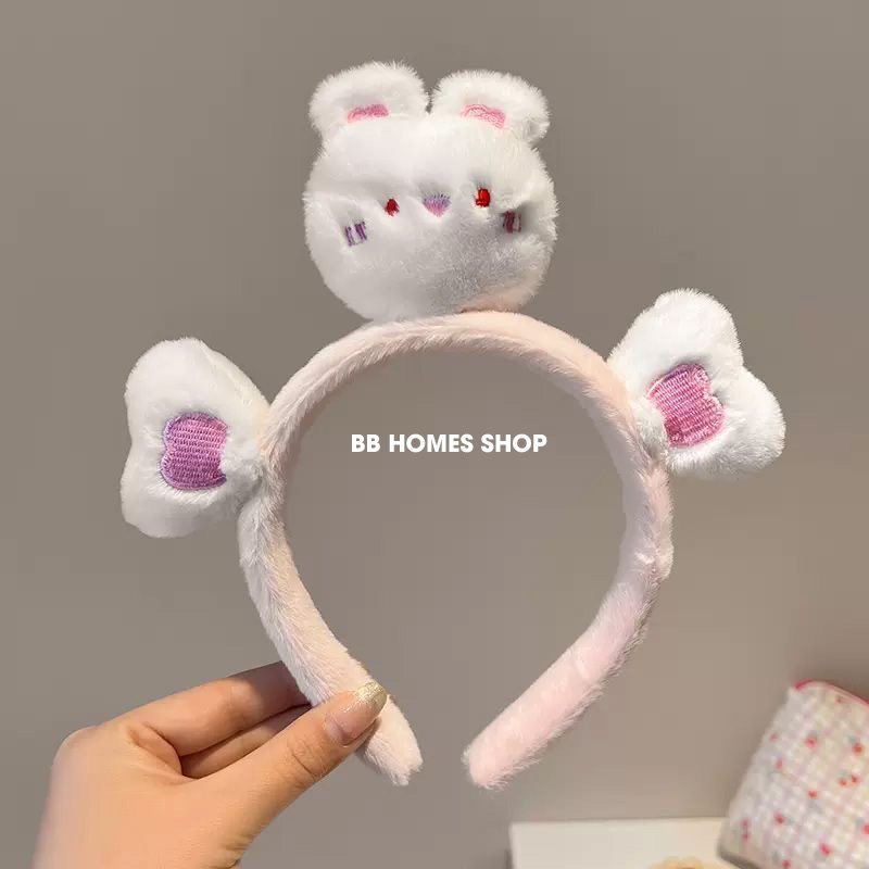 Băng đô rửa mặt bờm cute cài tóc dễ thương chống trơn trượt, lông mềm mại phong cách Hàn Quốc trẻ em, người lớn