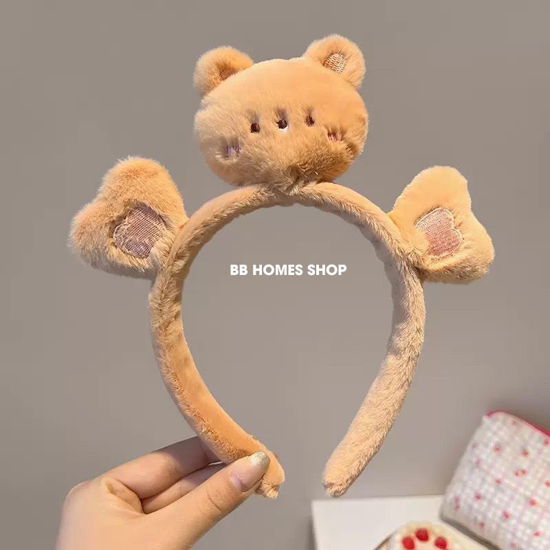Băng đô rửa mặt bờm cute cài tóc dễ thương chống trơn trượt, lông mềm mại phong cách Hàn Quốc trẻ em, người lớn