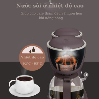 Máy Pha Cà Phê Mini Tự Động Bear SB-CF06A (KFJ-A06K1), 0.6L,550W, Nhỏ Gọn Pha Trà/Coffee,BH 18 tháng
