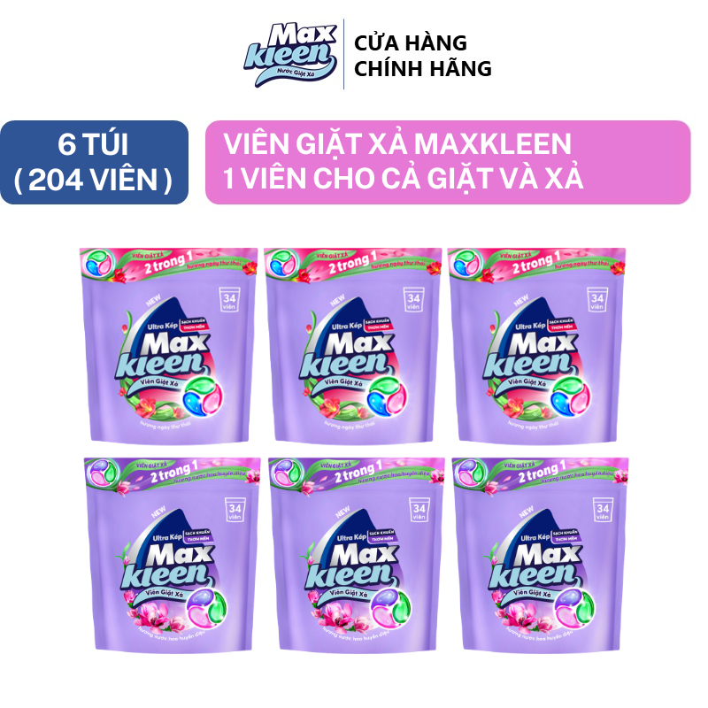 Ảnh Combo 6 Túi Viên Giặt Xả MaxKleen Hương Nước Hoa Huyền Diệu/ Ngày Thư Thái (34 viên/túi) 1