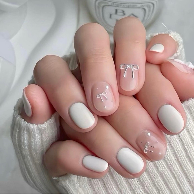 charm nơ nail mini gắn móng - nơ kim loại siêu nhỏ , set 10 cái