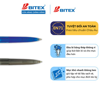 Bút Bi Bitex B05 mực xanh, mực đỏ, mực đen (0.7mm) (1 cây)