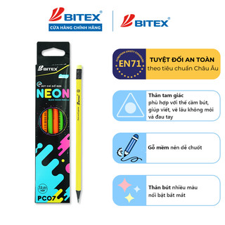 Combo 3/5 Bút chì đen Bitex 2B Neon PC07