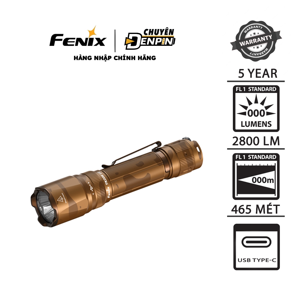 Fenix TK20R UE Desert Camo, lampe de poche rechargeable, 2800 lumens | Achetez à prix avantageux chez