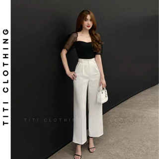 Quần suông nữ nấm lùn, quần suông lửng cho nàng 1m5. Dài 85cm, hỗ trợ che khuyết điểm tôn dáng