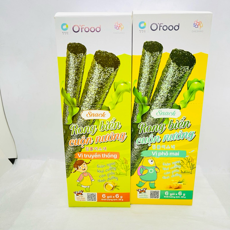 Hộp 6 Gói Snack Rong Biển Cuộn Nướng Giòn Ăn Liền 6g O'food | Shopee ...