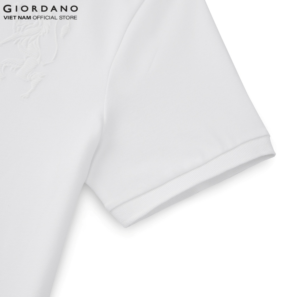 Ảnh GIORDANO Áo Thun Nam Có Cổ Logo Sư Tử 3D Lion Polo 01014222 1