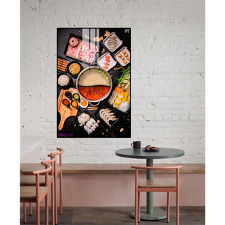 Tranh Treo Tường Trang Trí Quán Ăn Quán Lẩu BBQ 01 - Tranh Laminate Tráng Gương
