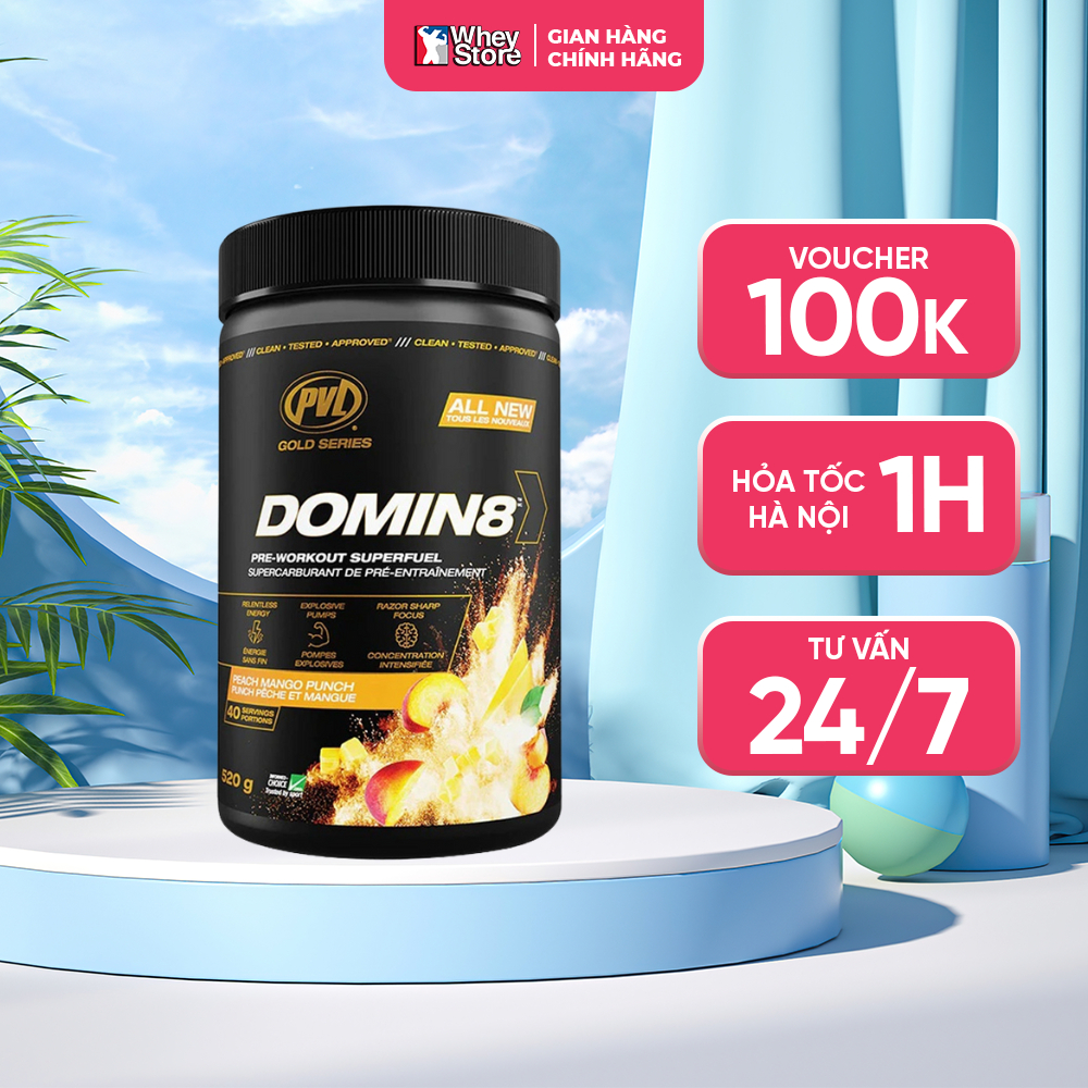 Hỗ Trợ Tăng Cơ PVL Domin8 Preworkout 40 Servings Chính Hãng Shopee