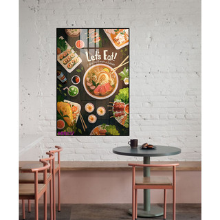 Tranh Treo Tường Trang Trí Quán Ăn Quán Lẩu BBQ 01 - Tranh Laminate Tráng Gương
