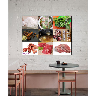 Tranh Treo Tường Trang Trí Quán Ăn Quán Lẩu BBQ 02 - Tranh Laminate Tráng Gương