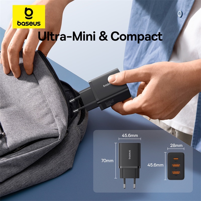 Sạc Nhanh Baseus 30W USB Type C Củ Sạc Điện Thoại PD Cho iP 15 14 13 12 Pro Max QC3.0 Dành Cho Samsung Xiaomi