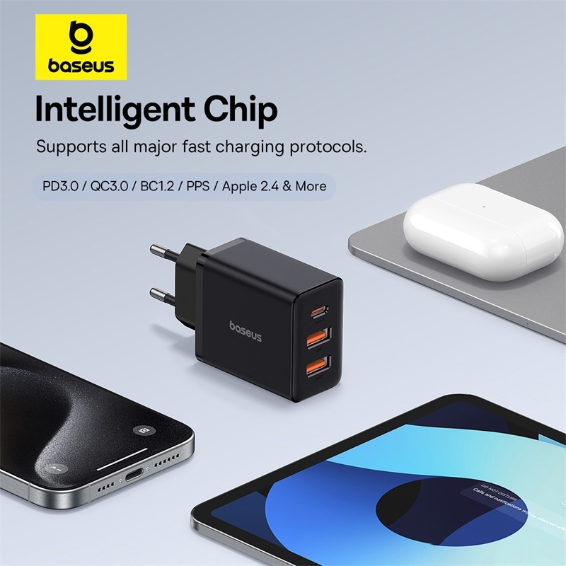 Sạc Nhanh Baseus 30W USB Type C Củ Sạc Điện Thoại PD Cho iP 15 14 13 12 Pro Max QC3.0 Dành Cho Samsung Xiaomi