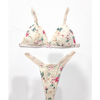 Set bộ đồ lót hoa lá muslin - hàng handmade