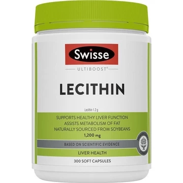 Viên uống hỗ trợ chức năng gan và chuyển hóa chất béo Lecithin 1200mg Swisse, 300 viên - Hàng Úc