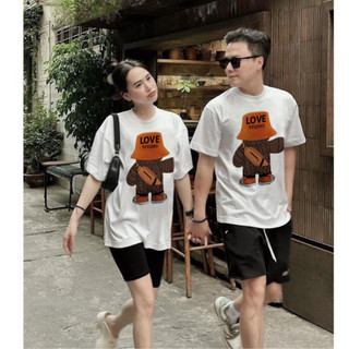 Áo cặp nam nữ, áo đôi in hình gấu mẫu đáng yêu (GIÁ 1 ÁO) chất cotton mềm mịn thoáng mát thấm hút