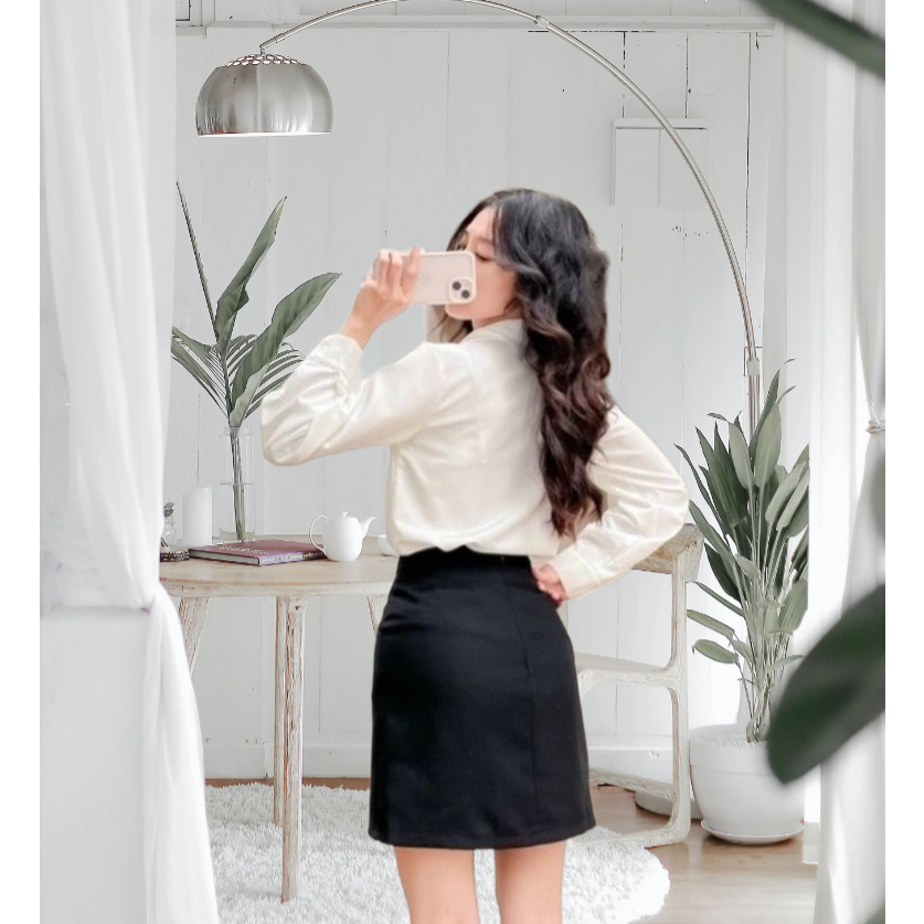 Chân Váy Chữ A Ngắn 42cm Có Lớp Lót Quần Bên  Trong Trẻ Trung Thanh_CV10