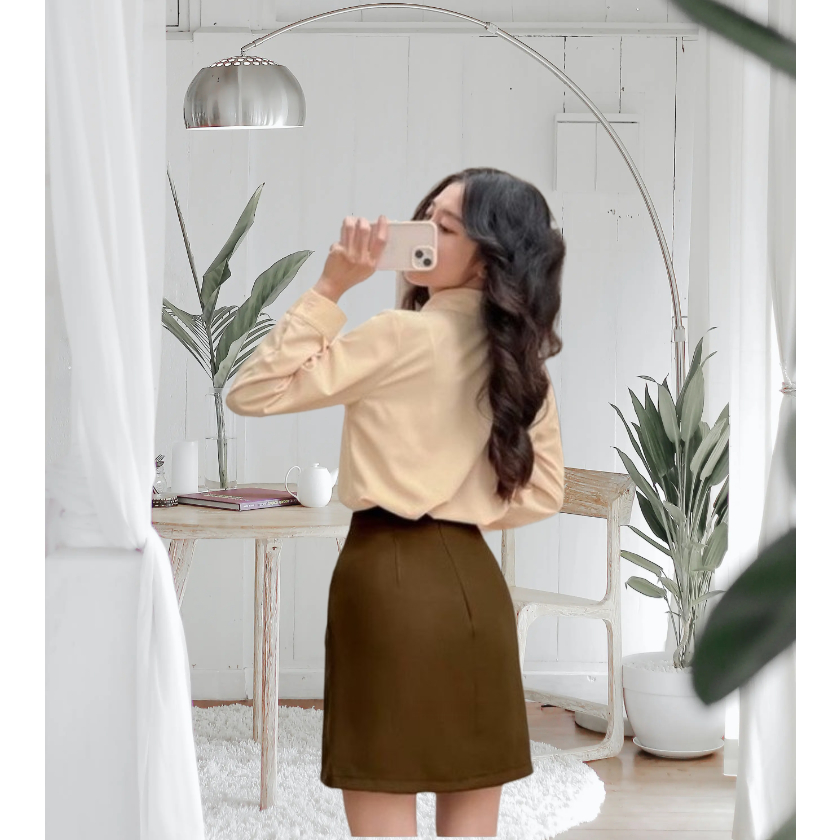 Chân Váy Chữ A Ngắn 42cm Có Lớp Lót Quần Bên  Trong Trẻ Trung Thanh_CV10