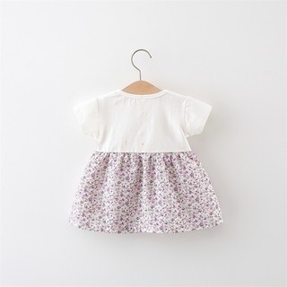 Váy bé gái dạng yếm 3M-6M-9M-12M-18M Váy hoa bé gái cổ bèo phong cách Hàn  D937