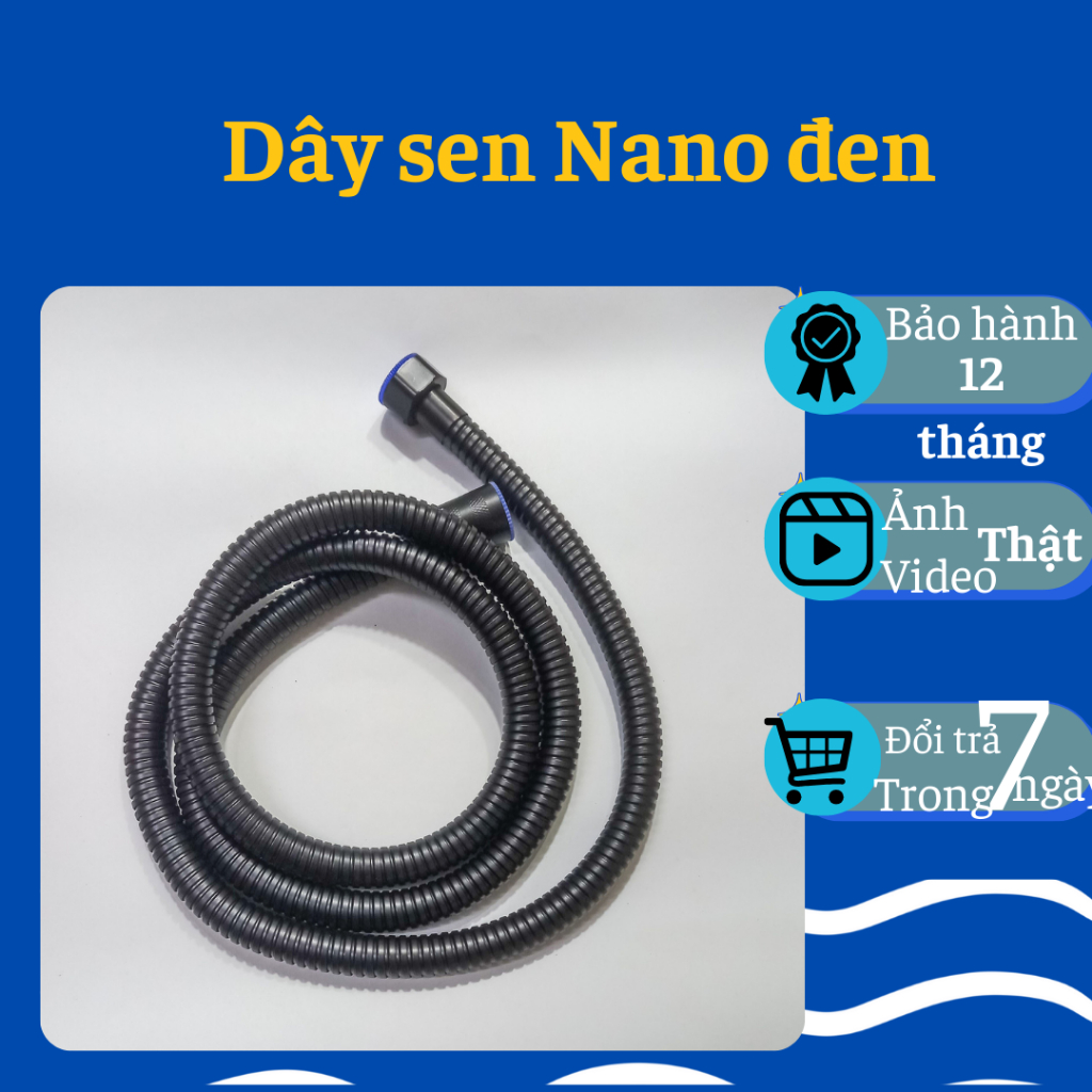 Dây sen tắm, dây sen mạ điện màu đen, dây sen Nano 1,5 m sơn tĩnh điện ...