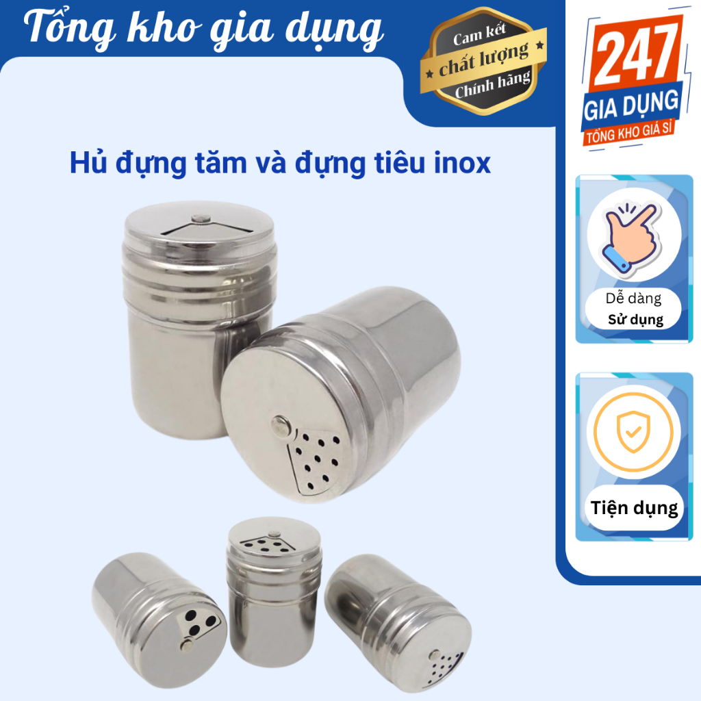 Hủ đựng tăm và đựng tiêu inox, ống tăm inox | Shopee Việt Nam