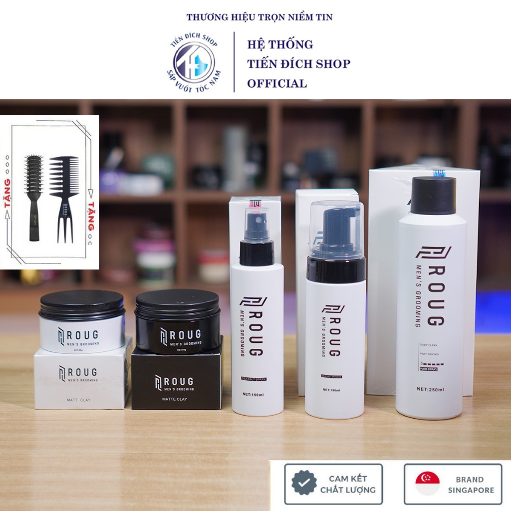 Gôm xịt tóc Roug Hair Spray 250ml, Sáp vuốt tóc nam Roug Matte, Matt ...
