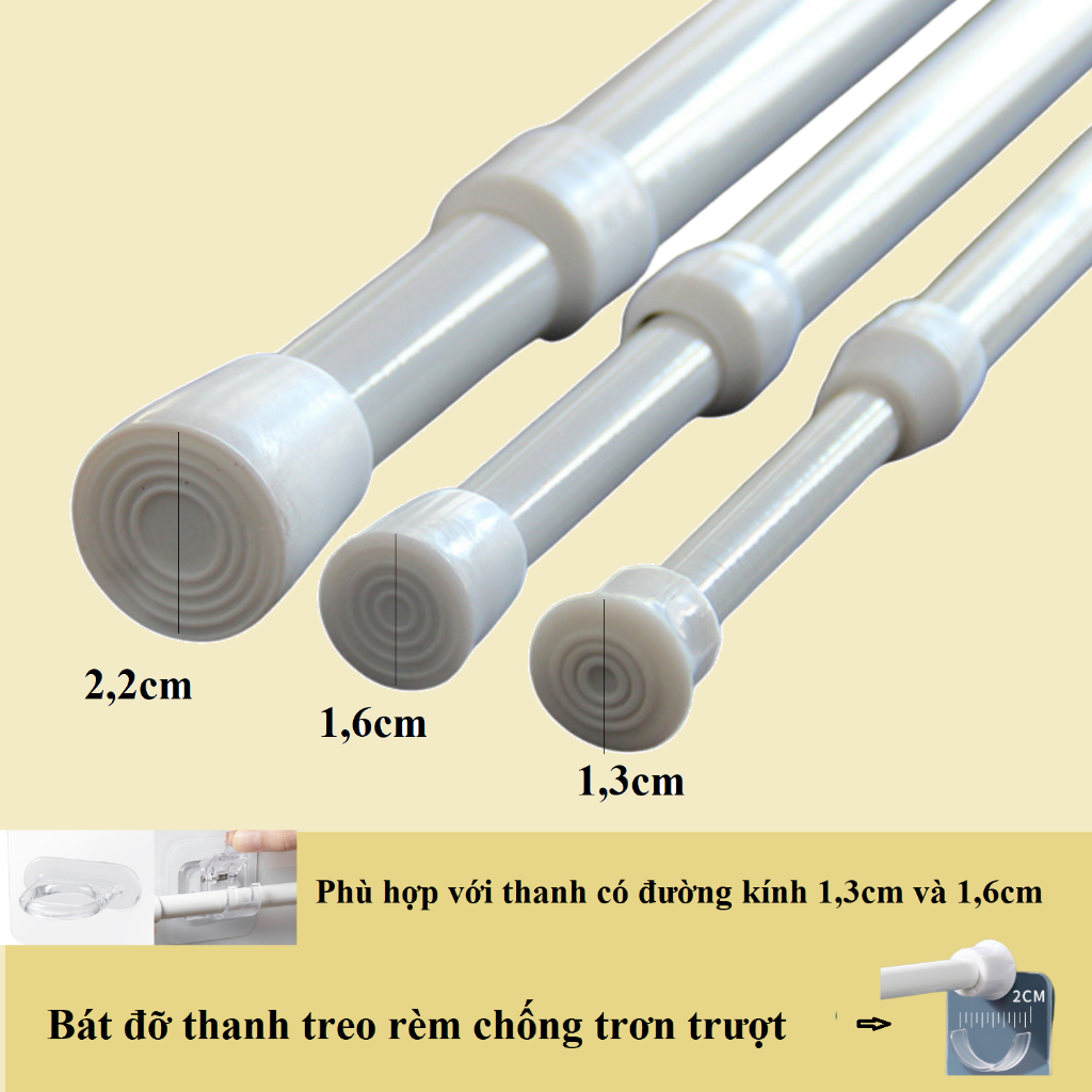 Thanh treo rèm cửa có thể điều chỉnh kéo dài, thanh treo rèm nhà tắm ...
