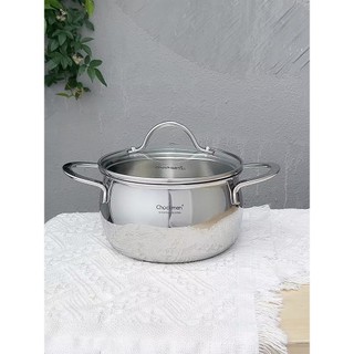 Nồi inox 18/10 đúc liền Chockmen [25] nấu canh, luộc đa năng, 16/20cm dùng mọi loại bếp C25 C26