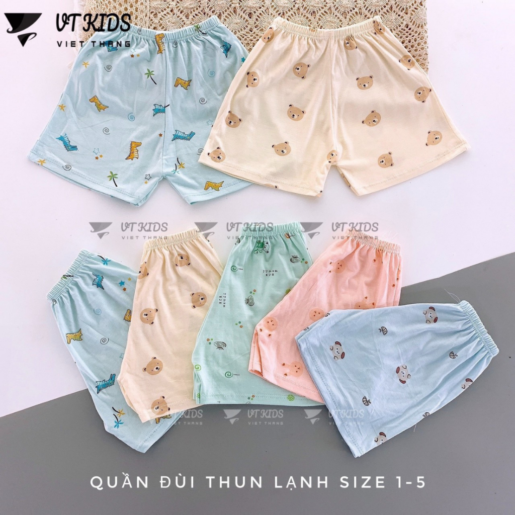 Set 10 Quần Đùi Chục Sơ Sinh Thun Lạnh Màu Cho Bé Gái Bé Trai 4-15kg Vải Mềm Mát Phối Họa Tiết [QL04] Đậu Đậu Store