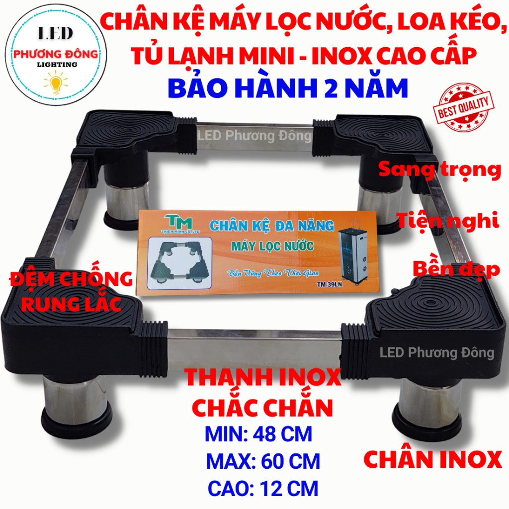 Chân đế - chân kệ máy lọc nước, loa kéo, tủ lạnh mini INOX cao cấp [BẢO HÀNH 2 NĂM]
