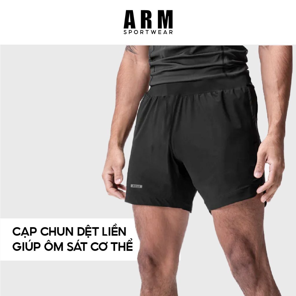 Quần Đùi Nam Thể Thao ARM Sportwear, Quần Power Short Cạp Chun Tập Gym, Chạy Bộ Thoải Mái