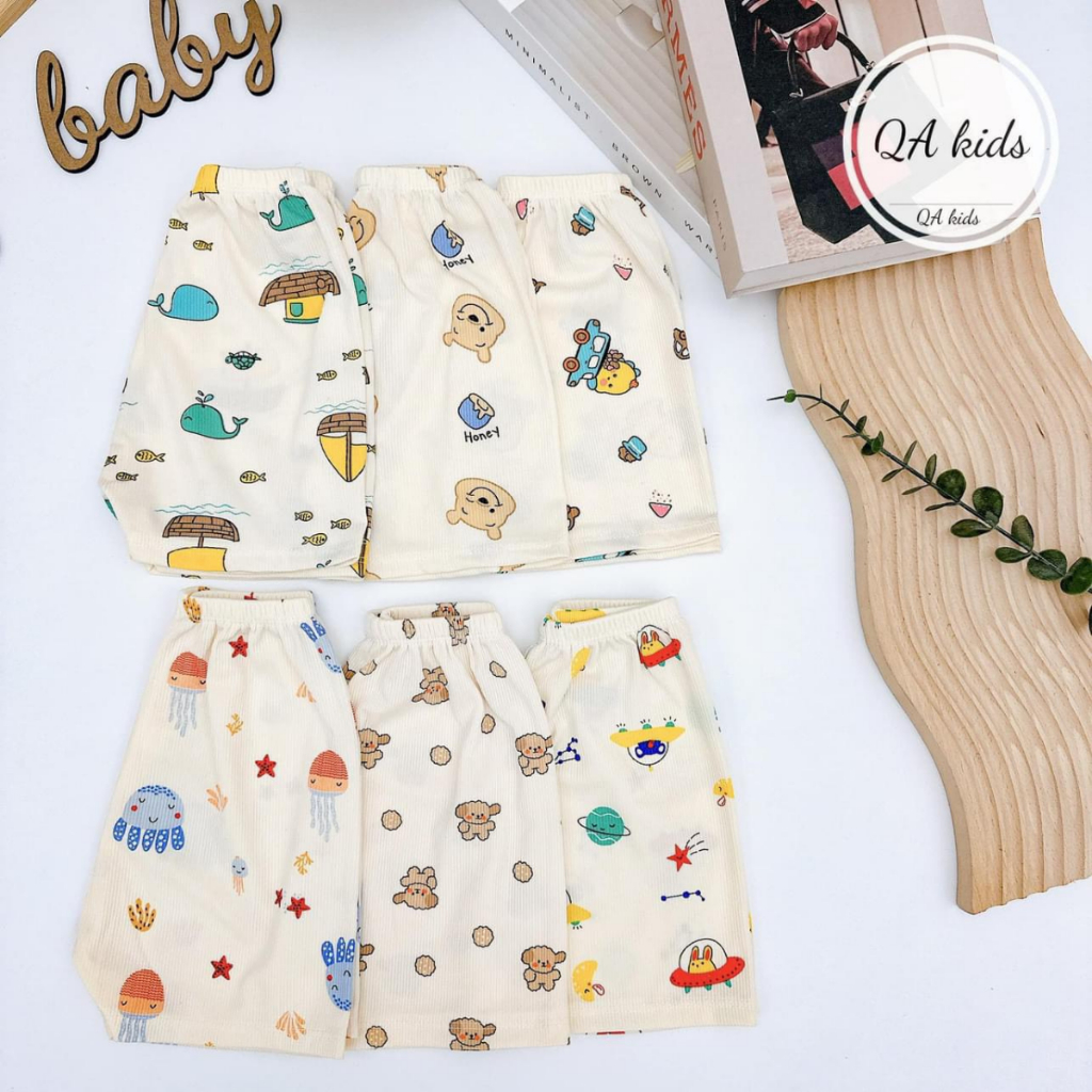 Set 5-10 Quần Cộc Quần Đùi Sơ Sinh Tăm Lạnh Cho Bé Trai, Bé Gái - Vải Thun Lạnh Mát, Mềm Mịn [QT01] Đậu Đậu Store