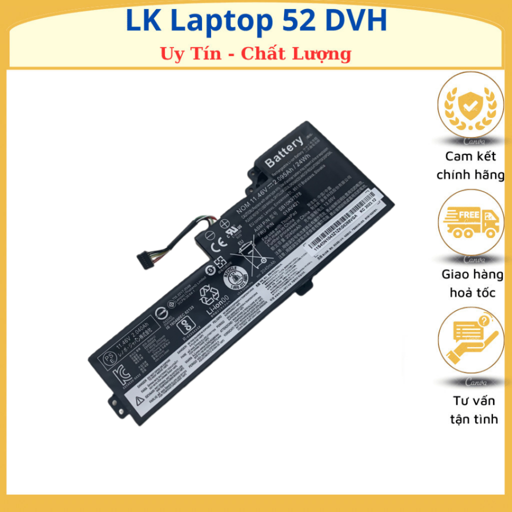 PIN LENOVO T470 01AV489 GẮN TRONG CHO Lenovo Thinkpad T470 T480, 01AV419, 01AV420, 01AV421, 01AV489