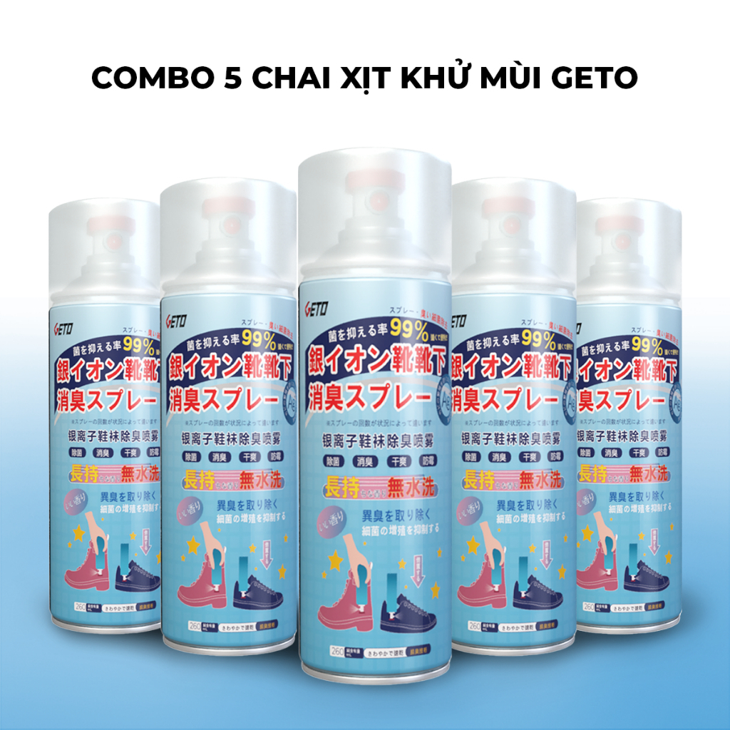 COMBO 5 Chai Xịt Khử Mùi Giày Dép NaNo Bạc,Xịt Khử Mùi Hôi Chân Nano ...