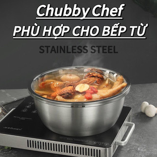 Bộ Thau Rỗ Inox  Chubby Chef Size lớn 24,26,28cm Trộn Bột, Rửa Rau Củ Trái Cây, Vo gạo, Tiện lợi dễ sử dụng