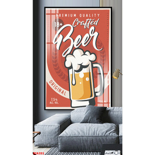 Tranh Treo Tường Trang Trí Quán Bia Quán Nhậu 01 (60x90cm) - Tranh Laminate Tráng Gương
