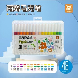 Bút màu Acrylic Marker 12/24/36 cao cấp màu sắp tươi sáng, bút lông màu siêu hot