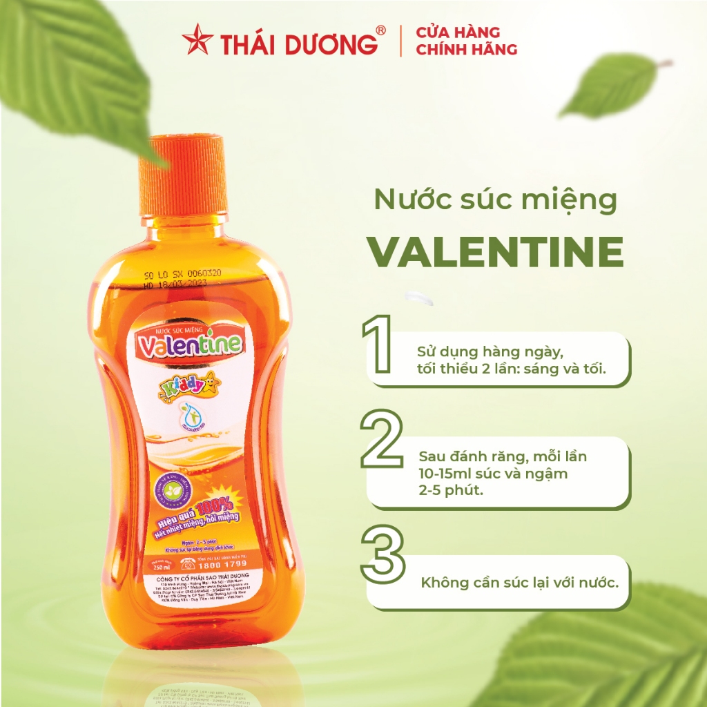 Ảnh Nước súc miệng Valentine ngăn ngừa nhiệt miệng, hôi miệng, sâu răng dành cho người lớn, trẻ em 3