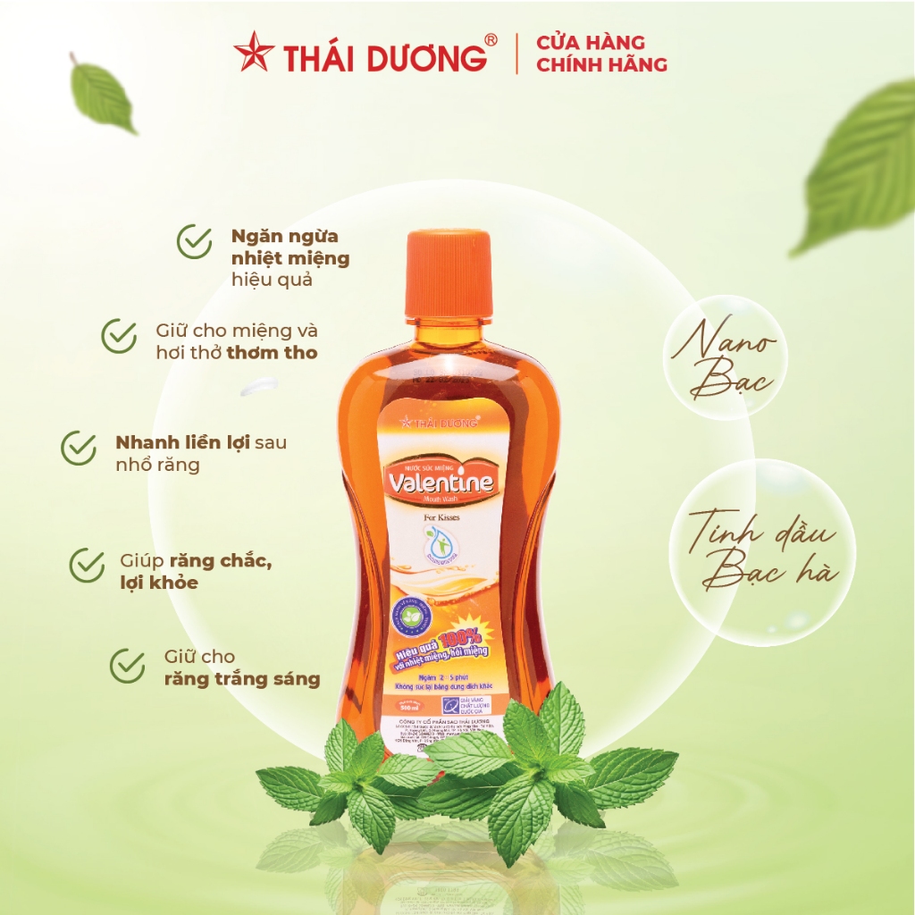 Ảnh Nước súc miệng Valentine ngăn ngừa nhiệt miệng, hôi miệng, sâu răng dành cho người lớn, trẻ em 4