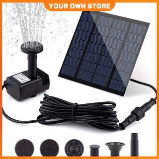 Máy bơm phun nước năng lượng mặt trời 1.8W 7V với 6 vòi phun nước cho bể chim, ao, vườn và những nơi