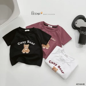 Áo phông unisex in hoạ tiết cho bé, áo thun cổ tròn unisex bé trai bé gái cotton mềm mát